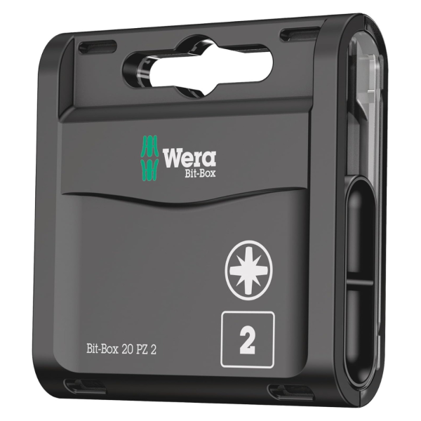 20-Piece WERA 05057760001 Alloy Steel Bit-Box 20 PZ, PZ 2 x 25 mm For Sale