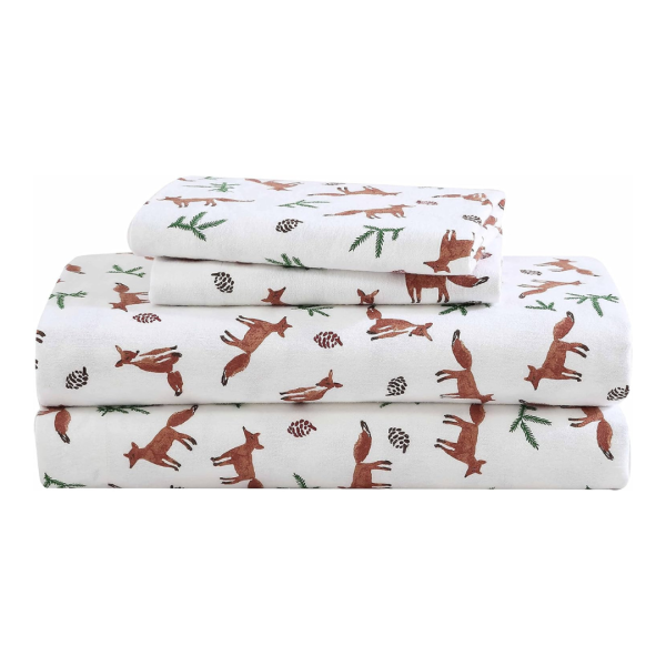 4-Piece Eddie Bauer Cotton Flannel Bedding Sheet Set (King) Sale