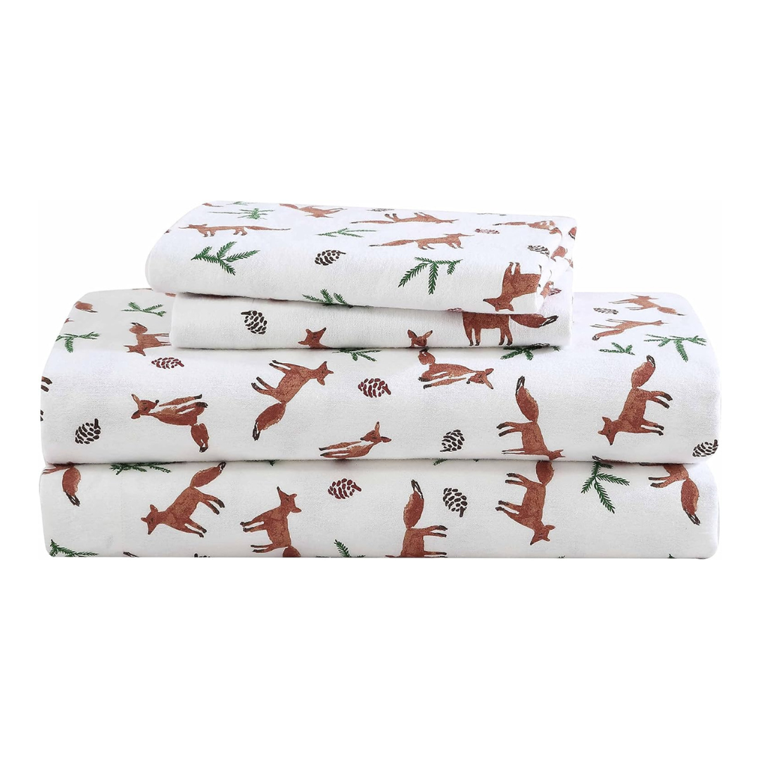 4-Piece Eddie Bauer Cotton Flannel Bedding Sheet Set (King) Sale