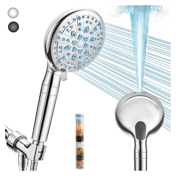 Veken Filtered Adjustable 9 Spray Modes Rain Shower Head Sale