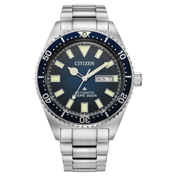 Citizen Men s Promaster Dive Automatic 3 Hand Silver Stainless Steel Watch For Cheap