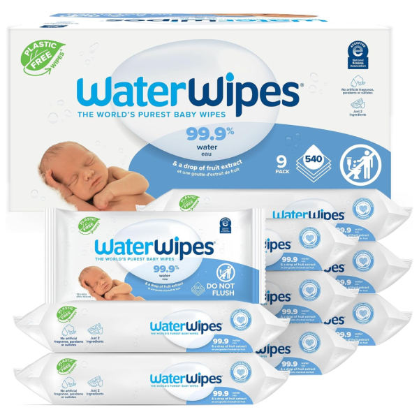 540-Count (9x60-Ct) WaterWipes Sensitive Baby Wipes on Sale