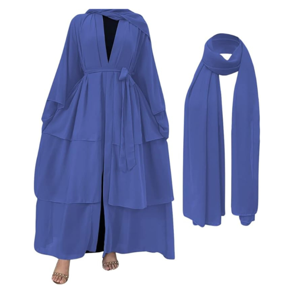 Women s Abaya Open Front Cardigan Dress With Hijab Scarf on Sale