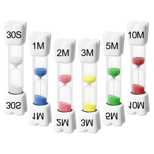 6 Pk Smiley Acrylic Sand Timer For Kids, 30S 1 2 3 5 10 Minute For Cheap