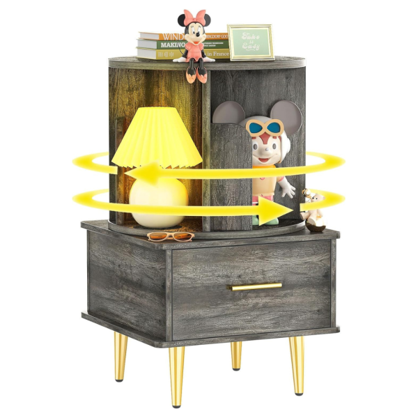End Table with Rotating Bookshelf Online