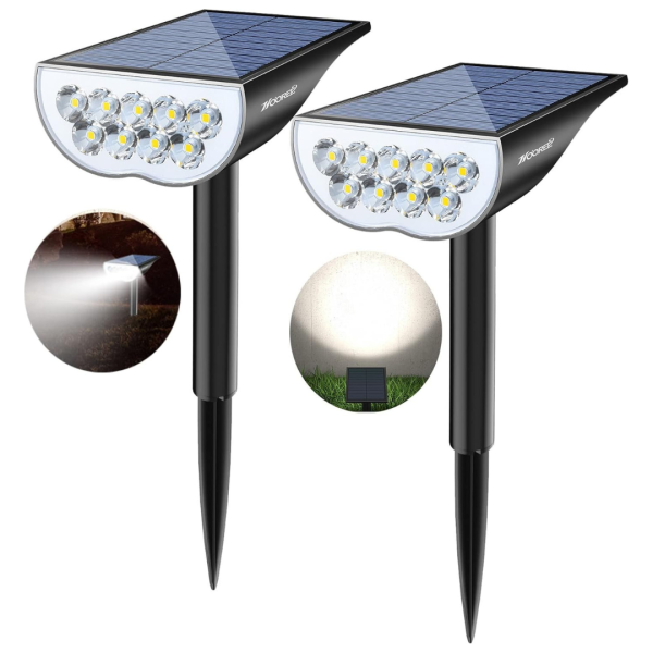 2-Pack Solar Outdoor Waterproof Bright Garden Spotlights (Various) Cheap