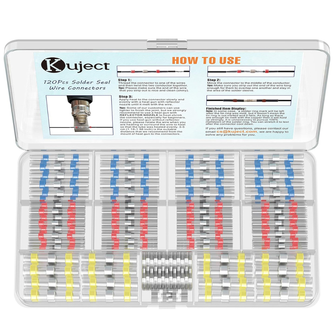 120-Count Kuject Self-Solder Heat Shrink Butt Wire Connectors Hot on Sale