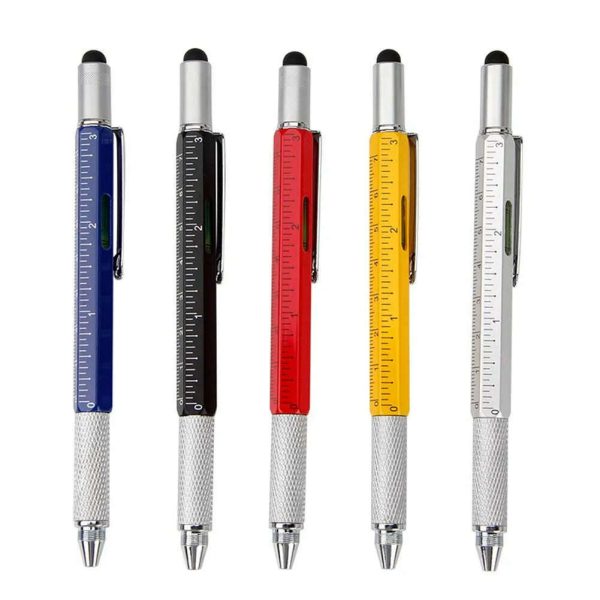 6 In1 Multi-Function Ballpoint Pen 1PC Modern Handheld Tool Measure Technical Ruler Screwdriver Touch Screen Stylus Spirit Level Online
