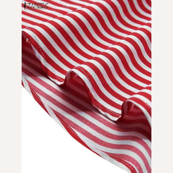 2023 Bohemian Holiday Sundress ZANZEA Summer Elegant Maxi Dress Women Chic Striped Robe Longue Beach Party Sleeveless Dress Online now - Image 4