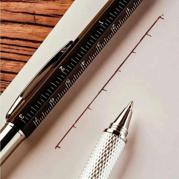 7-in-1 Multifunctional Screen Touch Ballpoint Pen Capacitive Pen with Screwdriver Scale Level Pens Gadgets Construction Tools Sale - Image 4