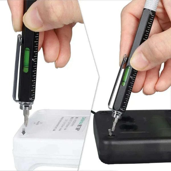 7-in-1 Multifunctional Screen Touch Ballpoint Pen Capacitive Pen with Screwdriver Scale Level Pens Gadgets Construction Tools Sale - Image 3